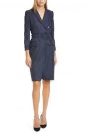 Mixed Pinstripe Long Sleeve Blazer Dress at Nordstrom